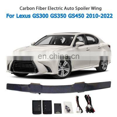 Large Inventory Remote Control Spoiler Gloss Carbon Fiber Electric Car Rear Wing Spoiler For Lexus GS300 2010-2022