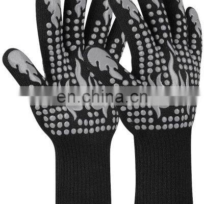 Long Kitchen Cooking Gloves 932F Heat Resistant Grilling Mitts Silicone Non-Slip Oven BBQ Gloves For Barbecue Cooking Baking