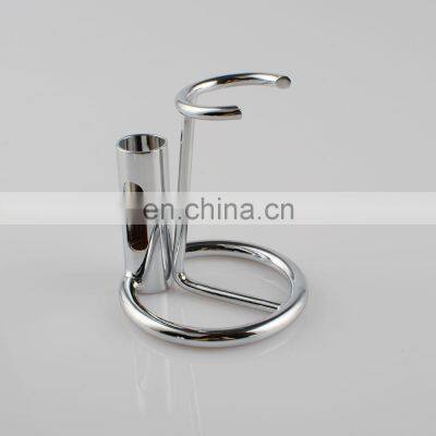 Omega chrome metal shaving razor brush stand