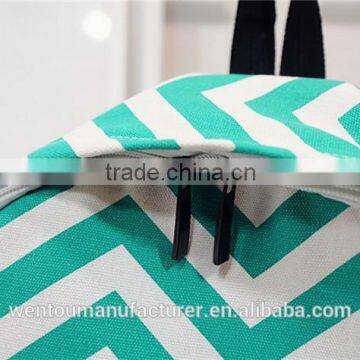 Single Shoulder Colourful Geometric Wavy Custom Designs Canvas Shopping Container White Carrying Belt Chevron Messenger Bags photo-2