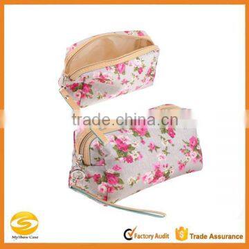 high quality printed canva cheap wholesale makeup bags,funky cosmetic bag as makeup bag,makeup bag natural for travel