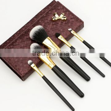 5pcs promotion make up cosmetics brush kit with PU bag