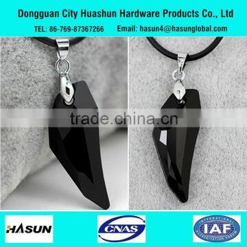 Popular Black Crystal Stone Jewelry Charm Necklace Pendant