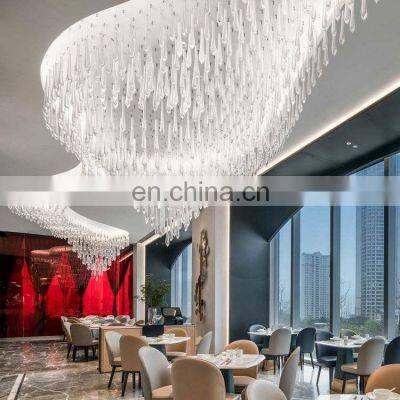 Modern Crystal Chandelier Banquet Hall Luxury Raindrop Chandelier Lighting
