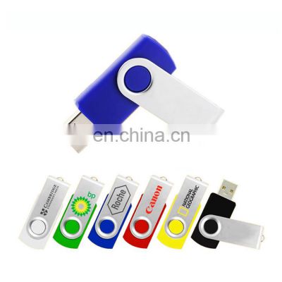 Wholesale metal swivel USB flash drive 3.0 2.0 4GB 32GB 128GB Customized logo memory sticks