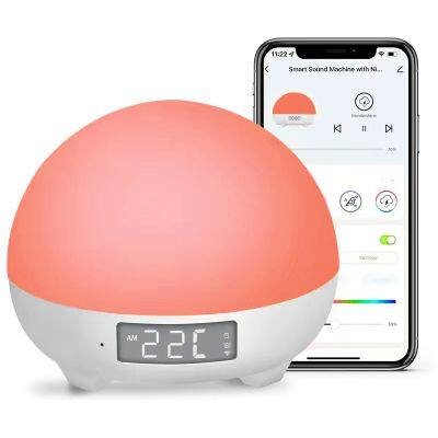 Baby intelligent white noise sound machine APP voice control RGB light music adjustment temperature detection smart light