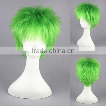 High Quality 35cm Short Straight Sabaku Kosuke Ueki Green Mixed Synthetic Anime Wig Cosplay Hair Wig Party Wig