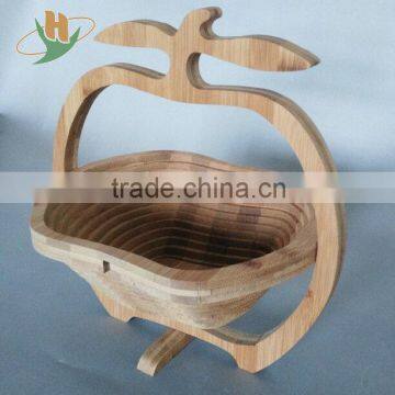 Eco-friendly apple shaped foldable convenient bamboo gift basket picnic basket                        
                                                Quality Choice