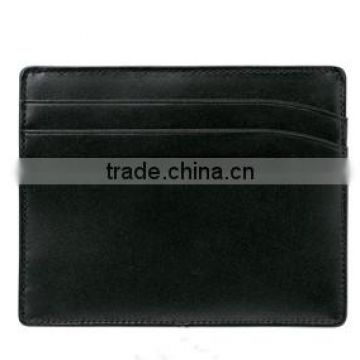 Super thin full grain calfskin credit card holder Factory leather subway card holder