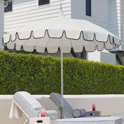 Pagoda Umbrellas Wind-Resistant 2.5M Fiberglass Ribs Beach Umbrellas OEM Wholesale Patio Outdoor Umbrella Customized Colors UPF50+