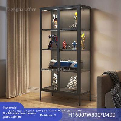 Commercial-Grade Knockdown Glass Showcase – Model DC-1800LS-09 | LED-Lit, Lockable, Tempered Glass & Steel for Museum & Retail Use photo-4