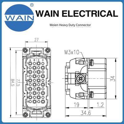 Wein Wain Heavy-duty Connector Hd-040-mc Insert, 40-pin Ultra-high Density Insert, Rectangular Connector, Aviation Plug photo-3