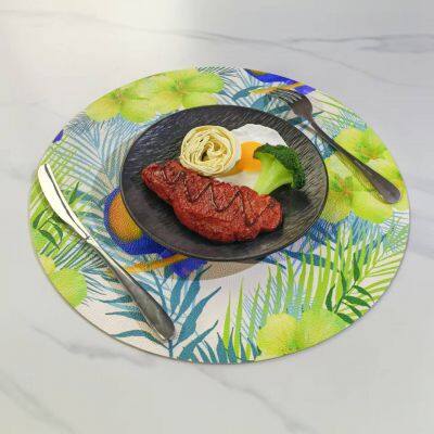 Faux Leather Placemats Set of 6 Waterproof Wipe Clean Heat Resistant Non-Slip Dining Table Mats for Home Kitchen Restaurant photo-3