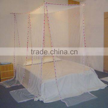 Dot Serging Multi-door 4 Poster Square Bed Canopy Mosquito Net ,Square Bed Mosquito Net For Double bed