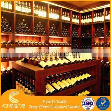 Modern Cherry Wooded Red Wine Shop Furniture Display Showcase/wine Rack/wine Stand photo-3