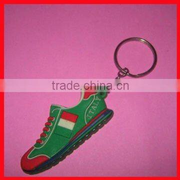 fashion pvc italy flag shoe silicone key chains