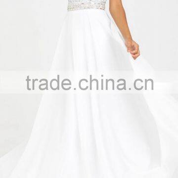 Luxurious Beaded Tops for Evening Setin Party Ladies Long Tops With Zipper Behind Dresses Sexy Off-shoulder Wear Party Gown photo-3