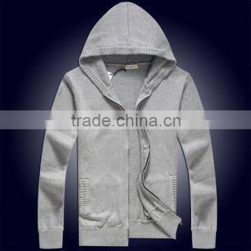 2016 OEM custom gray blank zip up sweatshirt hoodies men with pocket design