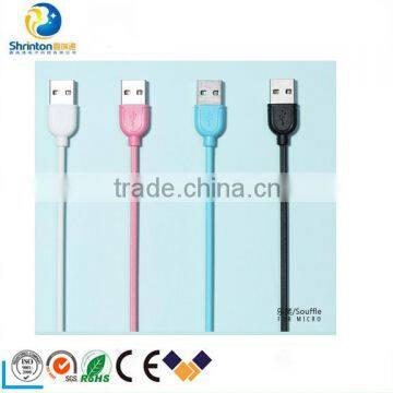 Remax New Product Micro usb cable colorful android data cable for Samsung/Xiaomi/HTC