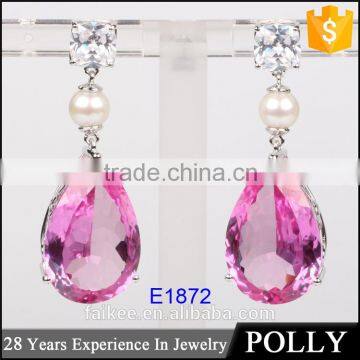 Popular Rubellite 18k Rose Gold Small Diamond Pendants Designs With Color Stone photo-6