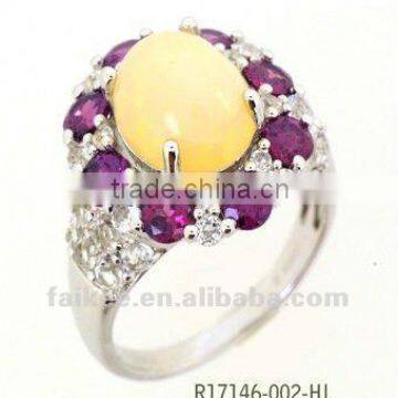 ethiopian opal rings, New style 925 silver rings
