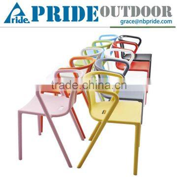 Fashion Colorful Outdoor Leisure Plastic Stackable Bistro Chair Coffee Plastic Garden Chair