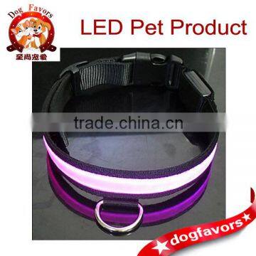 Adjustable Nylon Night Safety LED Light Dog Collar (40-50cm/15.7-19.7inch, Assorted Colors)