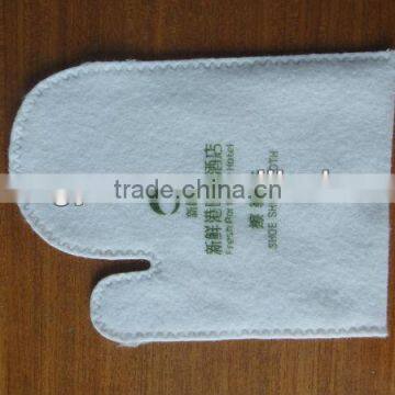 hotel disposable white shoe shine cloth in finger shape,oem products