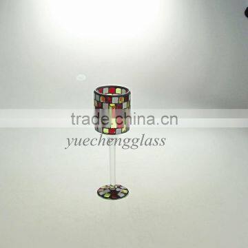 New design Red mosaic glass candle holders wholesale