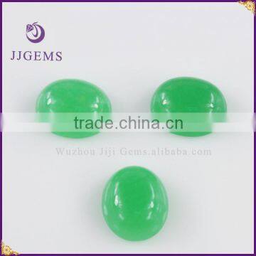 2015 new product oval flat back semi precious green gemstone cabochon