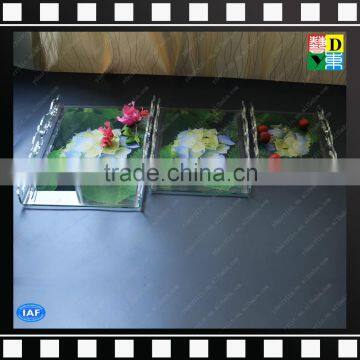 Hot Sale Clear Acrylic Serving Trays Sets With Printing Pattern