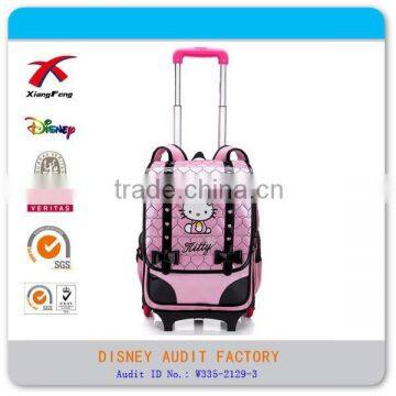 funny trolley backpack hello kitty trolley bag for school