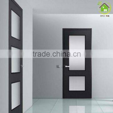 black chocolate color contemporary Europe design sandwich door panel/ interior doors frosted glass door design