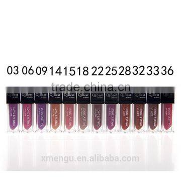 New Arrival QiBest Lip Series 12 Colors Long Lasting Matte Lip Gloss Tube