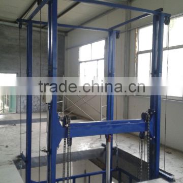 china guide rail cargo lift platform