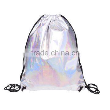 wholesale drawstring bag holographic smooth fashion cheap drawstring bag                        
                                                Quality Choice