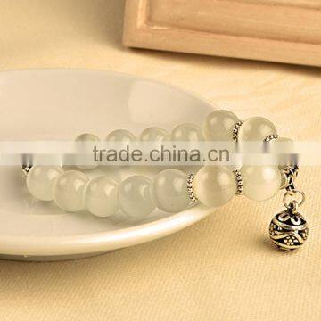 Wholesale fashion semi precious stone cat eye beads bracelet jewelry