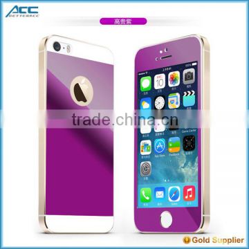 Alibaba new arrived metallic plating color tempered glass screen protector for iPhone 5 5s