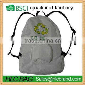 White Recycled PET sports backpack drawstring bag