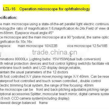 Hot sale 2015 operation microscope for ophthalmology LZL-16 (CE,ISO)