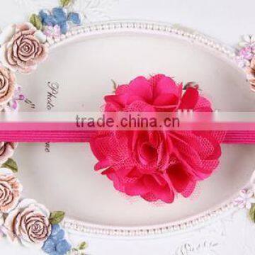 cute chiffon flower assorted colors types of elastic hair band