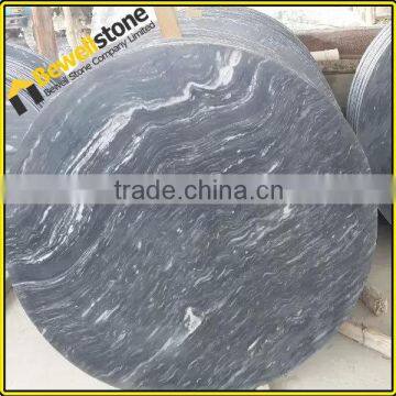 Wholesale price of China nero marquina black round marble slab table top