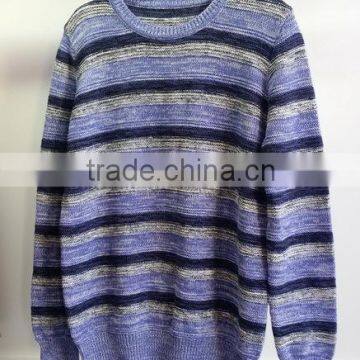 long sleeve round neck garment china women knitting strped Pullover, sweater