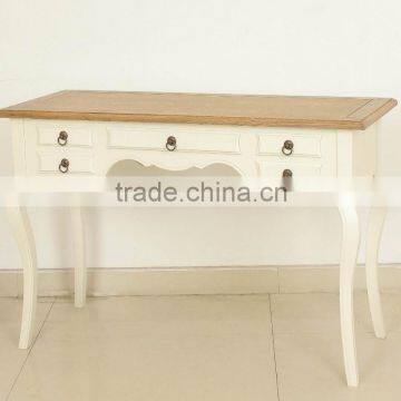 Classic European Style White or Natural Bedroom Rectangular Beside Table /Desk (DT-1032-OAK)