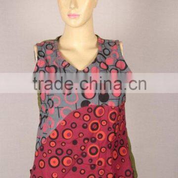 SHSTP119 cotton jersey embroidery razor cut dress top price $6.5