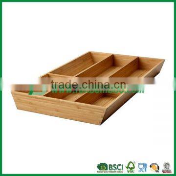 6-section bamboo wooden kitchenware organizer