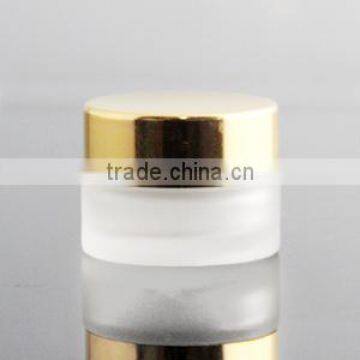 frosted cosmetic glass jar with aluminum lid cosmetic packaging