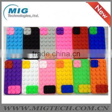 Block style silicone case for iphone 4s , for iphone 4s case 12 colors optional