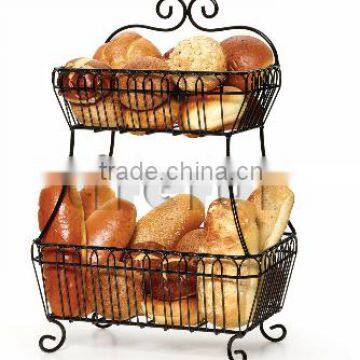 2-Tier Flat-Back Metal Basket/ Metal Wire