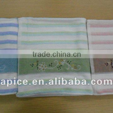 colored bar 100% cotton embroidery design hand towel